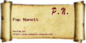 Pap Nanett névjegykártya